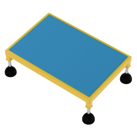 Vestil Portable Adj.Stand, 24x36, Low Ergo Deck, 8.75 Overall Height, Steel, Yellow PAHT-L-2436